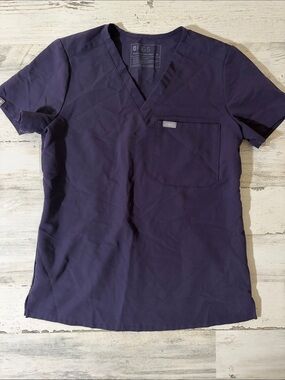 Figs Purple V-Neck Scrub Top Size XS